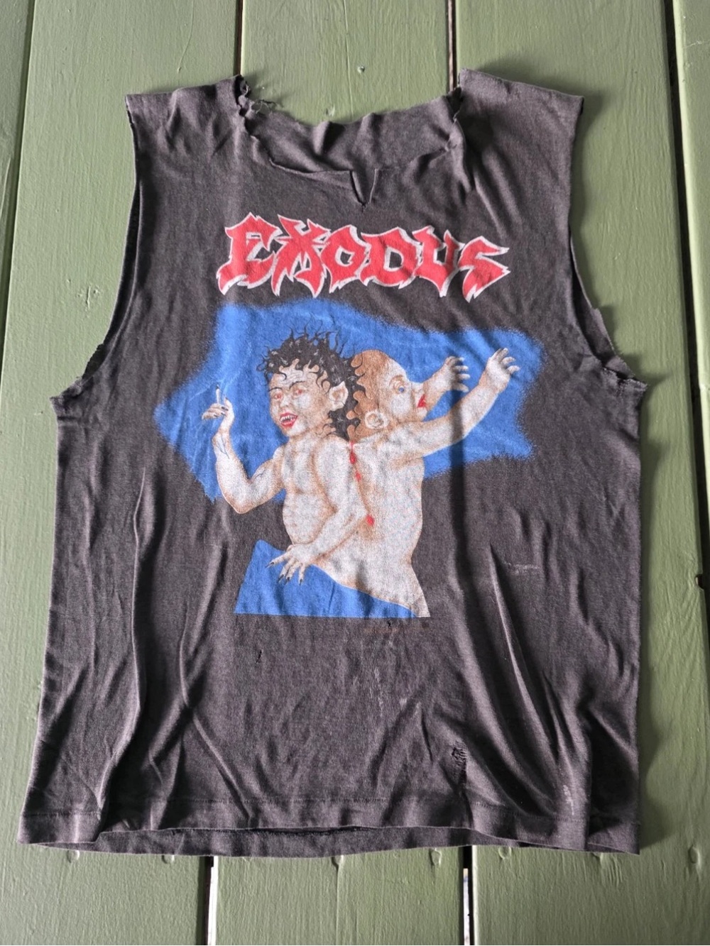 Vintage Exodus Bonded by Blood Rock Shirt Concert 80s Band Chopped Travis Scott